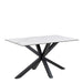 Heaven Dining Table with Ceramic White Top 135cm Included 4 Alonso Swivel Cream Dining Chair with Armrest