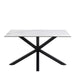 Heaven Dining Table with Ceramic White Top 135cm Included 4 Alonso Swivel Cream Dining Chair with Armrest
