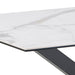 Heaven Dining Table with Ceramic White Top 135cm Included 4 Alonso Swivel Cream Dining Chair with Armrest