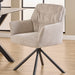 Heaven Dining Table with Ceramic White Top 135cm Included 4 Alonso Swivel Cream Dining Chair with Armrest