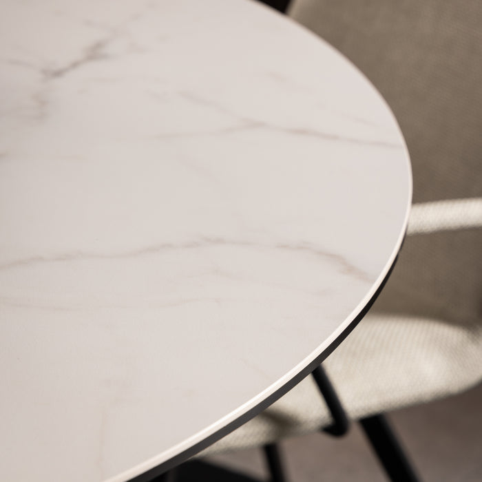 Heaven Round Dining Table with Ceramic White Top