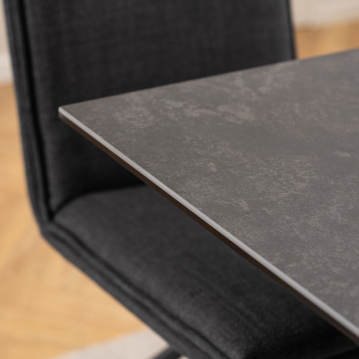 Heaven Dining Table with Ceramic Black Top 135cm