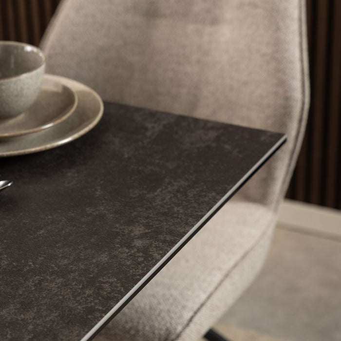 Heaven Dining Table with Ceramic Black Top 135cm