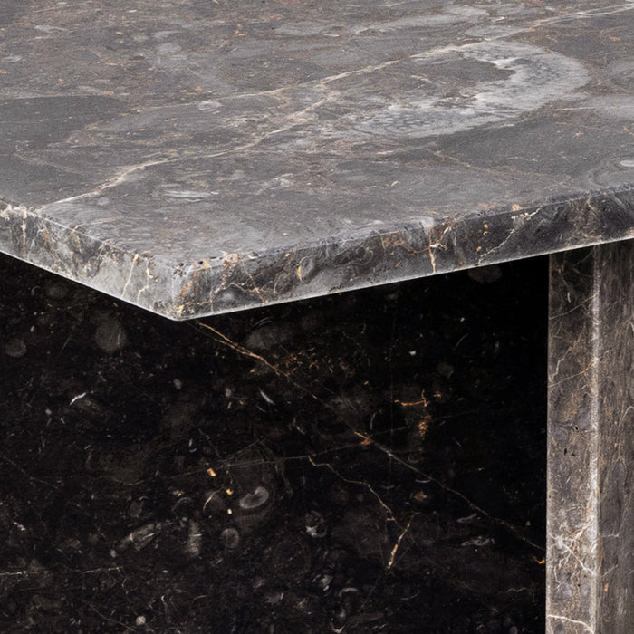 Vega Rectangular Coffee Table with Marron Marble Top 140cm
