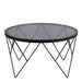 Halstow Coffee Table in Black with Smoked Glass Top