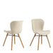 Batilda Dining Chairs with Cream Fabric and Oak Set of 2