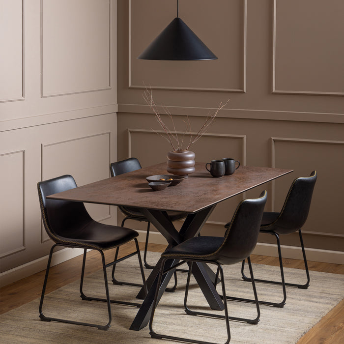 Heaven Dining Table in Ceramic Rusty Brown 160x75.5cm