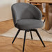 Soli Round Dining Table in Oak/Black 120x75cm Included 4 Darlene Dining Chair with Armrest and Swivel Function in Grey