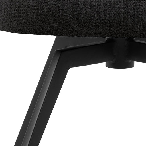 Soli Round Dining Table in Oak/Black 120x75cm Included 4 Darlene Dining Chair with Armrest and Swivel Function in Black