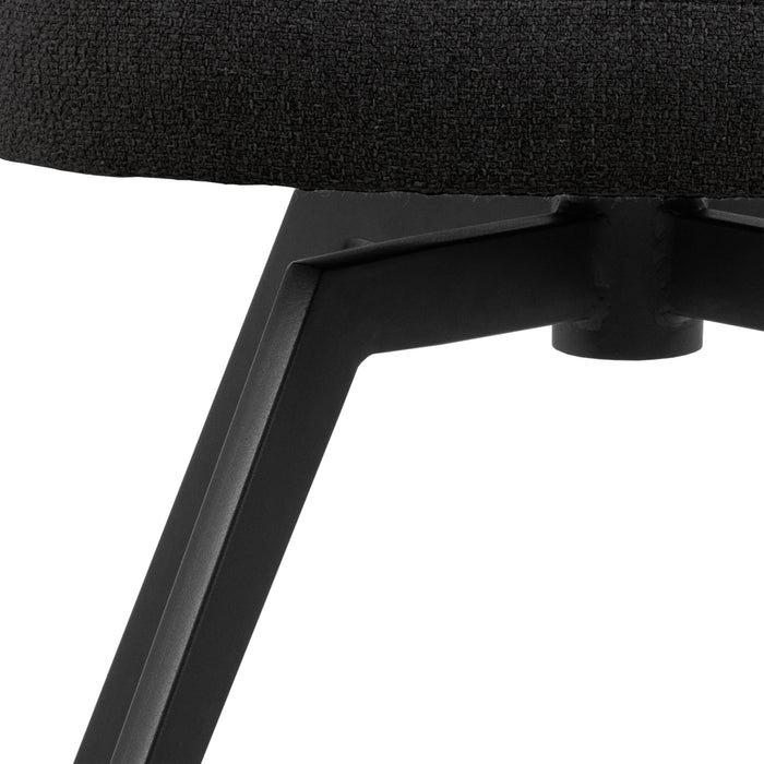 Soli Round Dining Table in Oak/Black 120x75cm Included 4 Darlene Dining Chair with Armrest and Swivel Function in Black