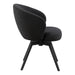 Soli Round Dining Table in Oak/Black 120x75cm Included 4 Darlene Dining Chair with Armrest and Swivel Function in Black