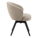 Soli Round Dining Table in Oak/Black 120x75cm Included 4 Darlene Dining Chair with Armrest and Swivel Function in Beige