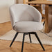 Soli Round Dining Table in Oak/Black 120x75cm Included 4 Darlene Dining Chair with Armrest and Swivel Function in Beige