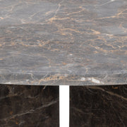 Vega Round Coffee Table with Marron Marble Top 90cm