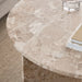 Vega Round Coffee Table with Brown Marble Top 90cm