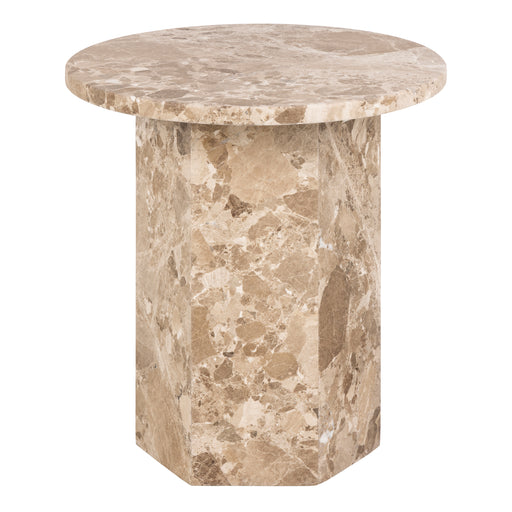Naxos Side Table in Brown Marble