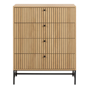 Albany Chest of 4 Drawers in Oak/Black Legs