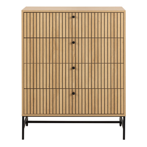 Albany Chest of 4 Drawers in Oak/Black Legs