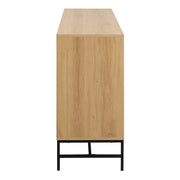 Albany Wide Chest of 6 Drawers in Oak/Black Legs