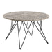 Prunus Round Coffee Table in Brown Marble and Matt Black Coated Steel Base 80x46.4cm