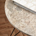 Prunus Round Coffee Table in Brown Marble and Matt Black Coated Steel Base 80x46.4cm