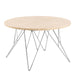 Prunus Round Coffee Table in Matt Beige and Chrome Steel Base 80x46.4cm