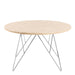 Prunus Round Coffee Table in Matt Beige and Chrome Steel Base 80x46.4cm