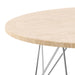 Prunus Round Coffee Table in Matt Beige and Chrome Steel Base 80x46.4cm