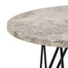 Prunus round Side Table in Grey Marble and Black Coated Steel Base 55x41.4cm
