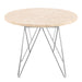 Prunus Round Side Table in Matt Beige and Chrome Steel Base 55x41.4cm