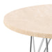 Prunus Round Side Table in Matt Beige and Chrome Steel Base 55x41.4cm