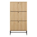 Albany Shoe Cabinet 3 Flip Down Doors in Oak/Black Legs