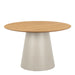 Soli Round Dining Table in Oak/Grey 120x75cm Included 4 Ella Swivel Beige Dining Chair