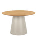 Soli Round Dining Table in Oak/Grey 120x75cm Included 4 Ella Swivel Beige Dining Chair