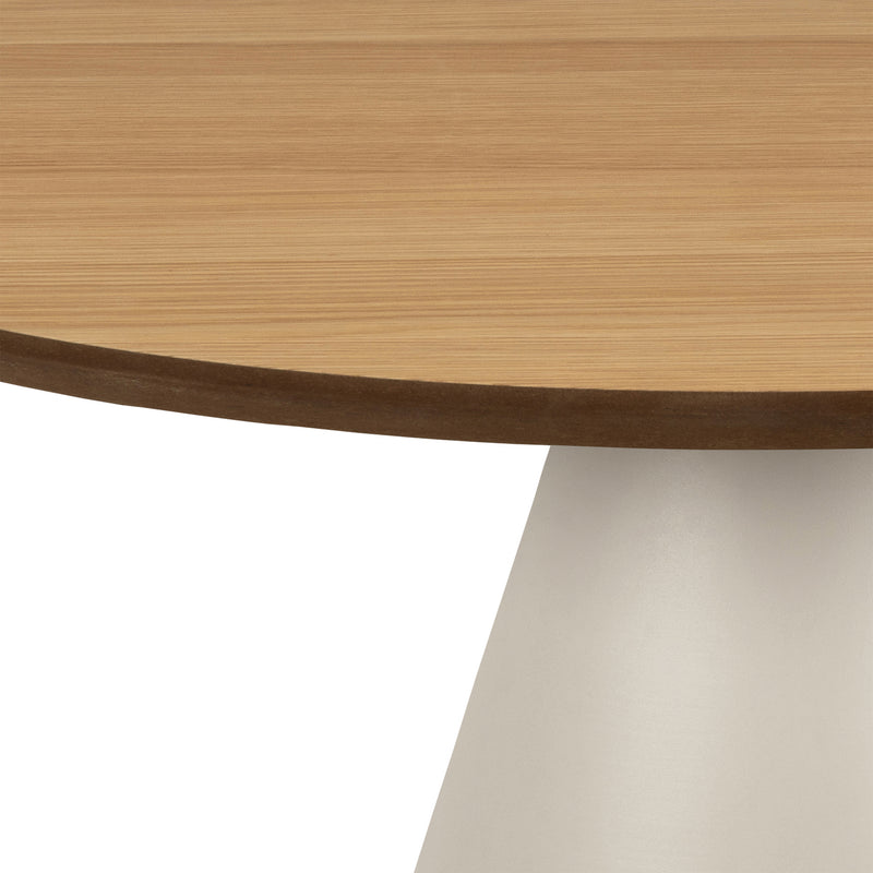 Soli Low Round Coffee Table in Oak/Grey 65x43cm