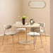 Ibiza Round Dining Table with Beige Top and Matt Beige Base 110x74cm