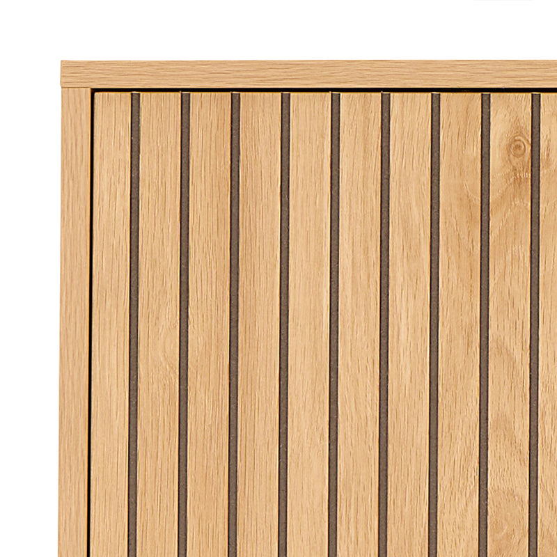 Jaipur Cabinet 2 Doors 3 Shelves With Oak Lamella Front