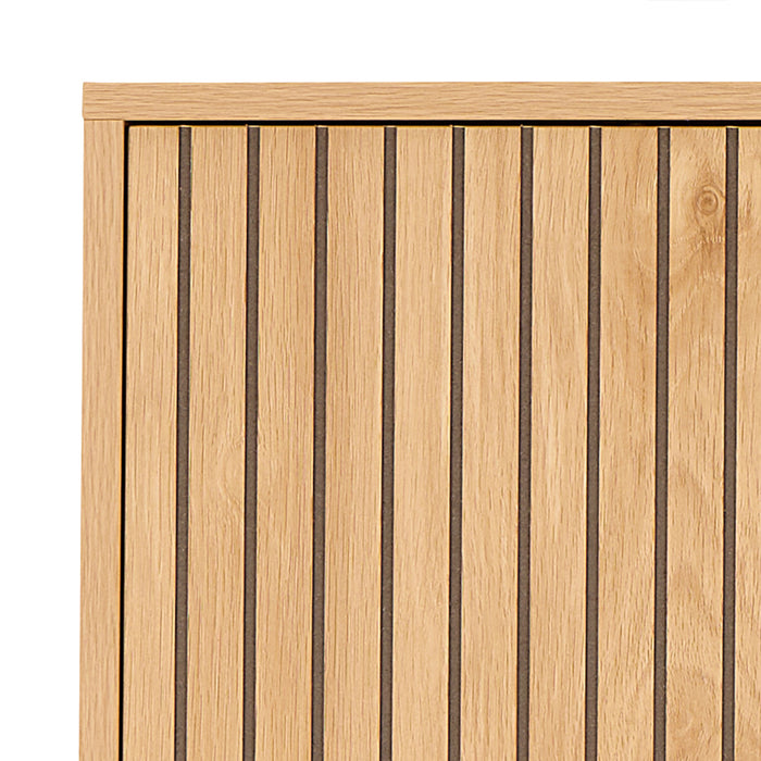 Jaipur Cabinet 2 Doors 3 Shelves With Oak Lamella Front