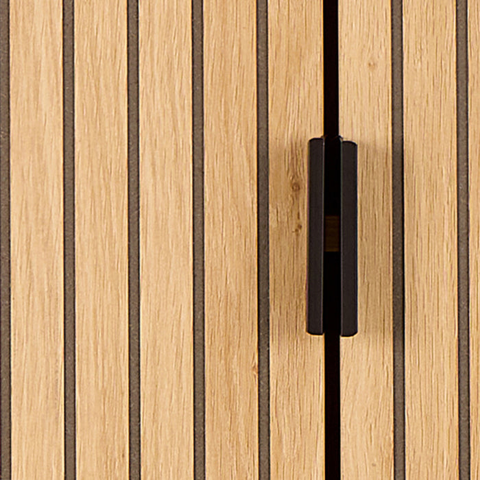 Jaipur Cabinet 2 Doors 3 Shelves With Oak Lamella Front