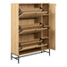 Albany Shoe Cabinet 3 Flip Down Doors 1 Pull Open Door in Oak/Black Legs