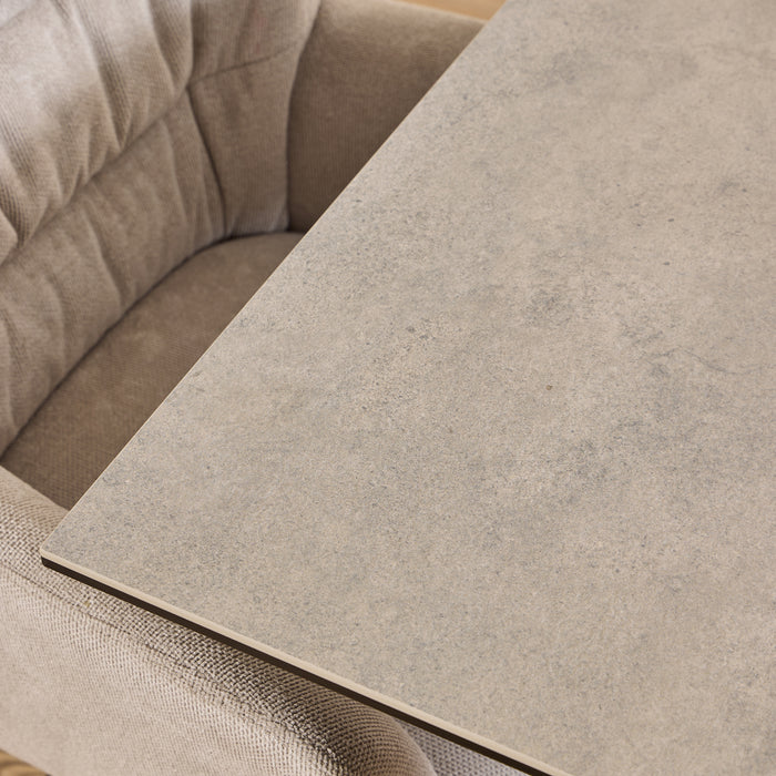 Heaven Dining Table with Ceramic Grey Top 135cm