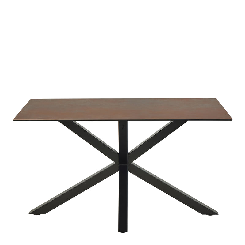 Heaven Dining Table with Ceramic Rusty Brown Top 135cm