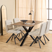 Heaven Dining Table with Ceramic Rusty Brown Top 135cm
