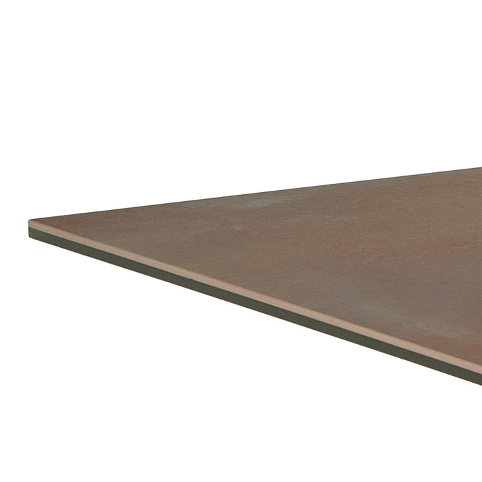 Heaven Dining Table with Ceramic Rusty Brown Top 135cm Included 4 Dean Beige Swivel Dining Chair