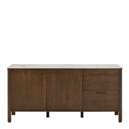 Southampton Sideboard With 2 Doors 2 Drawers and 2 Shelves in Cream Ceramic 
