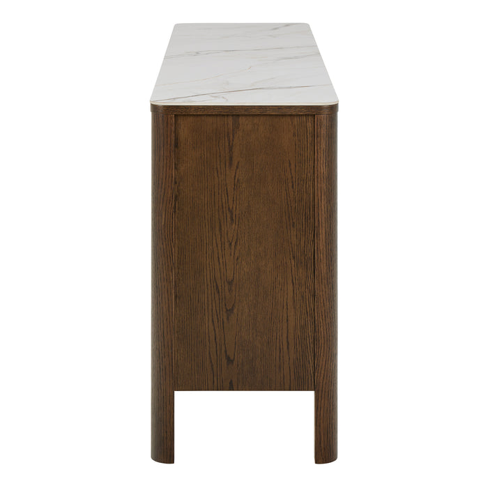 Southampton Sideboard With 2 Doors 2 Drawers and 2 Shelves in Cream Ceramic 