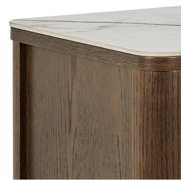Southampton Sideboard With 2 Doors 2 Drawers and 2 Shelves in Cream Ceramic 
