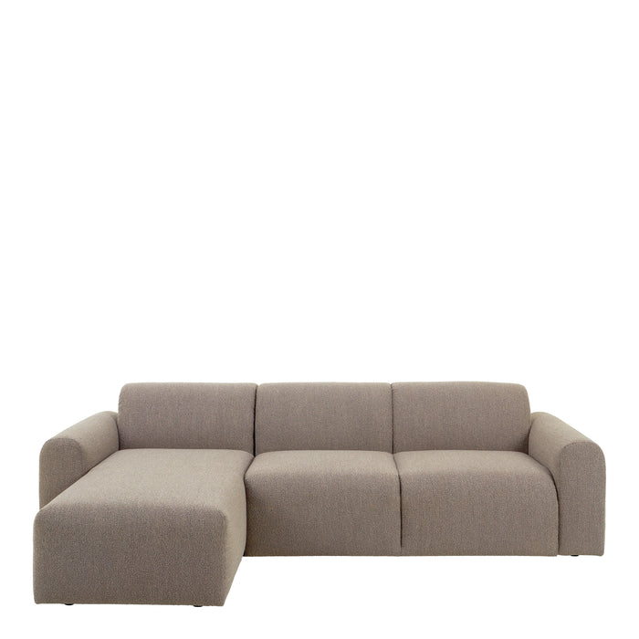 Midfield 2-Seater Chaiselongue Sofa LHF (Reversible Module) in Cona Boucle Beige 1 Fabric, Base in Matt Black
