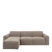 Midfield 2-Seater Chaiselongue Sofa LHF (Reversible Module) in Cona Boucle Beige 1 Fabric, Base in Matt Black