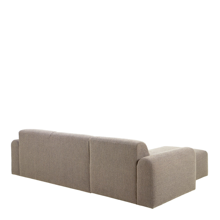 Midfield 2-Seater Chaiselongue Sofa LHF (Reversible Module) in Cona Boucle Beige 1 Fabric, Base in Matt Black